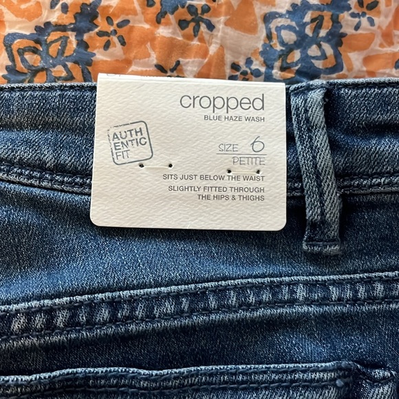 J. Jill Blue Denim Cropped Straight Leg Jeans - Picture 4 of 5